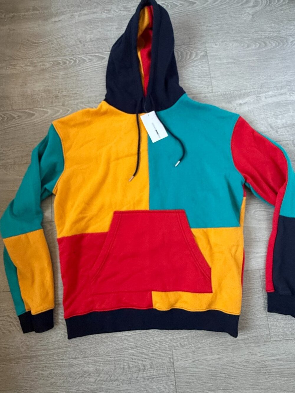 Fashion Nova Men's Colorblock Pullover Hoodie Size Medium NWT